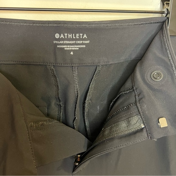 Athleta Stellar Straight Crop Pant Size 4 Black Neutral Minimal Fall Staple - Picture 8 of 9